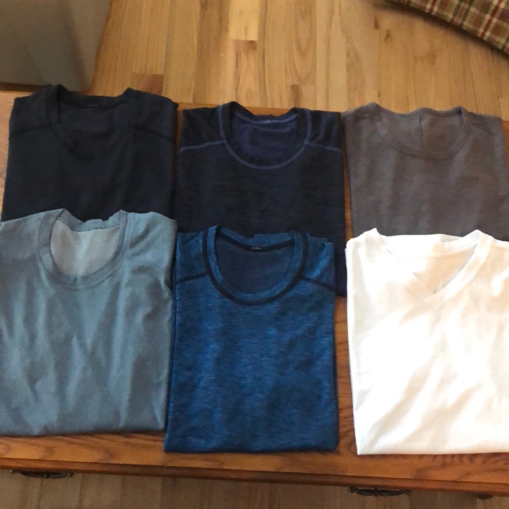 6 Lululemon medium shirts (4 metal vents, 5YB, SS)